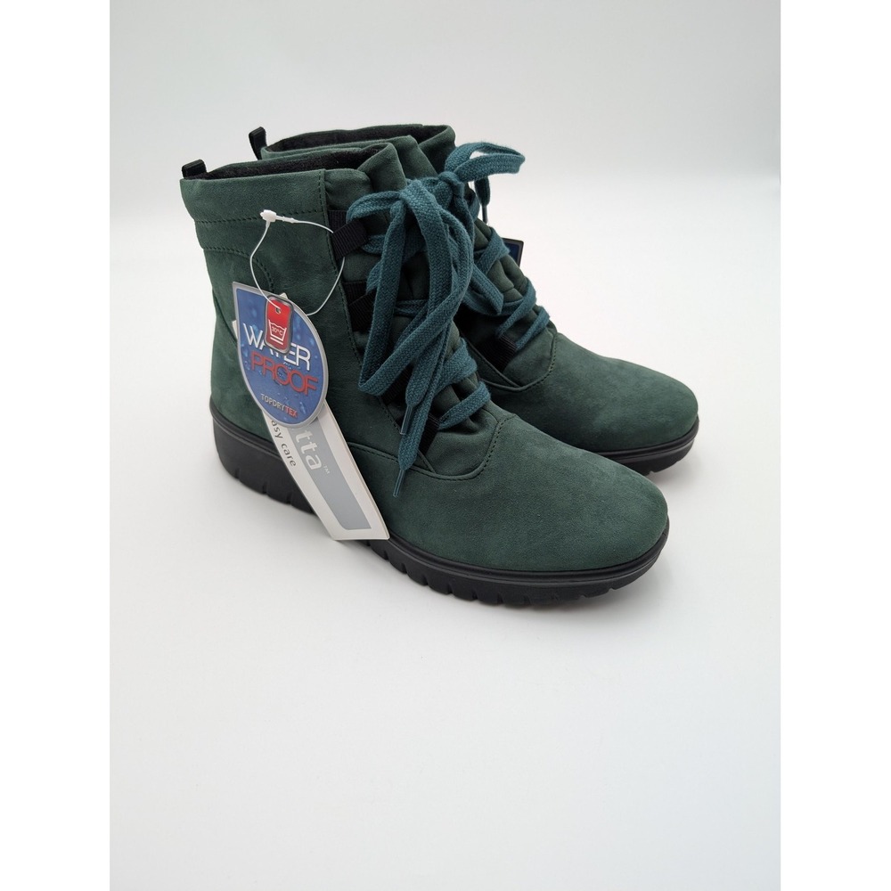 Romika Snow Boots Womens Size 6.5 Green‎ Waterproof Ankle Lace Up TopDryTex